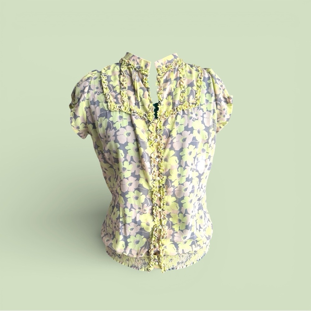 Fossil Yellow and Green Floral Blouse - Picture 6 of 12